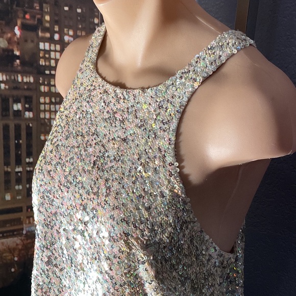 ALLSAINTS - NWT - ‘Velutina’ vest: weighted iridescent sequined, zip, lined - 14 - Picture 10 of 16
